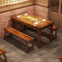 고재 테이블 원목 상판 가구 카페 빈티지 테라스 야외 식탁 클래식, 160x70x73 테이블+의자