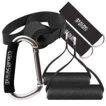 헬스장 홈트레이닝 밴드 튜빙 손잡이 기구 고탄력밴드, 카라비너