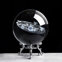 크리스탈 지구본 인테리어 소품 별자리 우주 태양계 유리 워터볼 스노우볼 laser 새겨진 crystal ball 3d 행성 모델 sphere ball home decor for, 6cm, 실버 베이스로