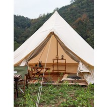 티피 겨울 방한 유르트 텐트 야외 전문 캠프 캠핑 인도 방수 몽골 케이터링 피라미드, 센터 폴이 없는 4미터 285g 면 카키
