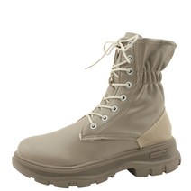 밴딩 슬림 레이스업 플랫 워커 그레이