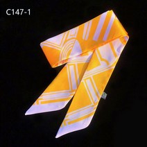 대왕 리본 작은 실크 스카프 디자인 더블 컬러 라인 큰 브랜드 스키니 가방 리본 천 액세서리 95cm x