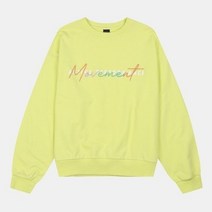 셀러허브 1 리틀브렌 NC12 레인보우 크롭 맨투맨 LBMA21353, 44LIMEGREEN/L