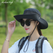 모던하이 사파리 메쉬 등산 모자 캠핑 낚시, 블랙