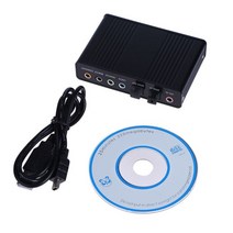 외장사운드카드 채널 5.1 광학 오디오 카드 어댑터 외부 USB 사운드 AES/EBU IEC60958 S/PDIF PC 컴퓨터, 검은색
