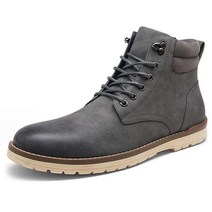 Vostey 남성용 부츠 하이킹 캐주얼 방수 추카 부츠 Chukka Boots673-카키