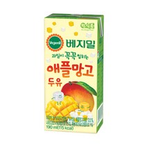 베지밀 과일이 꼭꼭 씹히는 애플망고 두유, 190ml, 78개
