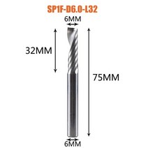 베어링 드릴 콜렛척세트 긴목엔드밀 밀링커터 라우터 비트 조각 컷 . 생크 단일 밀, sp1f-d6.0-l32