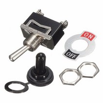 자동차스타트버튼 헤비 듀티 온오프 소형 spst 토글 스위치 미니어처 + 방수 커버 12v 로커 제품 인테리어 부품 시작 정지, 1