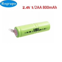 전기 자전거 배터리 1-3PCS 800mah 2.4V 1/2AA ni mh 재충전 전지 전기 면도기 면도기 칫솔을위한 용접 탭, 02 1pcs