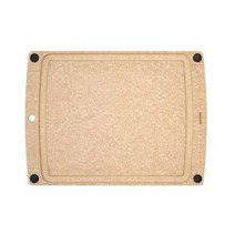 Epicurean 올인원 도마 29.2 x 22.9cm 내추럴/블랙 미끄럼 방지 발 및 주스 홈 포함