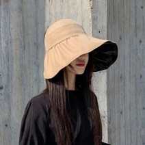YULsB 데일리 버킷햇 자외선 차단 넓은 암막 챙모자 얼굴 가리는 벙거지 모자