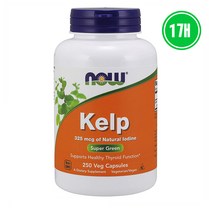 2개 NOW Supplements Iodine 요오드 325mcg 250캡슐