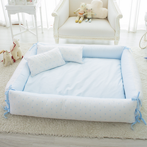 모노데코 베이비 천연 순면 범퍼침대, 블루
