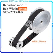 타이밍 벨트 풀리 타임 GT2 타이밍 벨트 풀리 60 개 톱니 20 개 5mm/8mm 감소 3:1/1:3 벨트 폭 6mm 10mm 3D, 20T5 - 60T8_400mm 너비-10mm