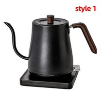 전기주전자 110V220V 전기 주전자 800ml 핸드 브루 커피 포트 구즈넥 날씬한 입 304 스테인레스 스틸 1000W AliExpress, 1-wood grain black+110V+미국