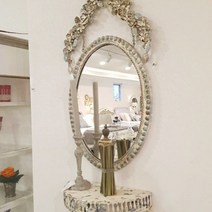 꼬떼따블 꼬떼따블 엔틱 화이트플라워 벽걸이거울(18QJ0269A-09/12) (2640891)