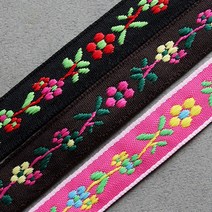피오니 자가드 리본자가드 리본공예 부자재, 블랙(black)