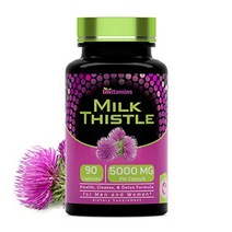 간에 좋은 실리마린 밀크씨슬밀크 엉겅퀴 추출물 캡슐 5000 mg - 90 캡슐 | 간
