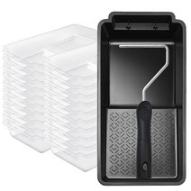 Mister Rui 페인트 트레이 라이너 22팩 10.2cm 4인치 롤러 일회용 20개 핸들 포함 홈 데코 벽 가구 페인팅용