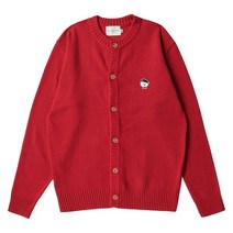 비욘드클로젯 ILP SIGNATURE WAPPEN ROUND CARDIGAN RED