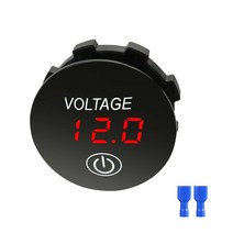 타이어 공기압 측정기 기계 센서 12v 24v led 디지털 전압계 라운드 패널 방수 전압 게이지 미터 자동차 보트에 대 한 디지털 디스플레이와 배터리 볼트 테스터, 만지면 빨간색
