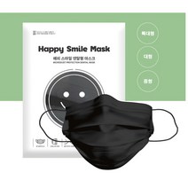 국내산 비말차단 3중 MB필터 덴탈 마스크 블랙 대형 1박스 (60매) 대량주문 가능, 마스크 블랙-대형 60매, 1개