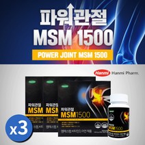 어깨 무릎 고관절 관절 통증 아플 때 뻣뻣 뻐근 할 때 에 좋은 파워 먹는 식이 유황 msm msn 하루권장량 1500mg, 3BOX(6개월분)