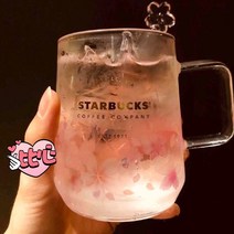 스타벅스 내열유리 벚꽃 유리컵 차가운 온도에 따라 색이 바뀌는 변색컵