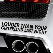 LOUDER 레터링 데칼 스티커 자동차 범퍼 포인트 반사 튜닝 스티커, 블랙, 1개