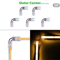 8mm 10mm 2pin COB LED 스트립 커넥터 테이프 조명 후미등 L 모양 코너 SMD 5050 2835 빛 고정 클램프, Wire Corner, 10mm 2pin IP20 IP65