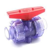 PVC 부속품 배관 자재 플라스틱 수도관 퀵 커넥터 엘보우 90 2 개/몫 20/25/32/40/50mm 블루 투명 U 파이프 수족관 물고기 액세서리 클리어 볼 밸브 피팅, [13] 2pcs True Union Ball, [05] 50MM