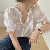 [츄츄스] 블라우스 뷰러스 (SM0023)_(여성의류 쉬폰블라우스 예쁜블라우스 레이스 체크 도트 무지 무늬 나염)