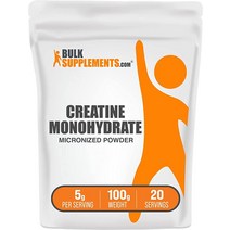 BulkSupplements.com 크레아틴 모노하이드레이트 파우더 250g/8.8oz, 3.53온스(1팩)