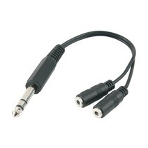 TRS 5.5 6.3 숫 2AUX 3.5mm AUX 암 분배형 y 케이블 MF 변환잭