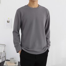 더베이직샵 베이직 소매커팅 링클프리 리버풀 원단 무지 긴팔 라운드 티셔츠 4컬러 3사이즈