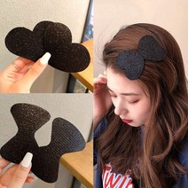 앞머리 잔머리 고정 헤어핀 벨크로 찍찍이 헤어 패드 2개, 플라워