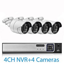 울트라 HD POE NVR 시스템 키트 야외 CCTV 녹화 감시 8MP IP 카메라 홈 비디오 4K, 02 4CH NVR and 4Cameras_04 2T