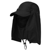 Lixada 야외 스포츠 하이킹 바이저 모자 UV 보호 페이스 넥 커버 낚시 일 캡, [05] Black