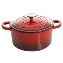 CROCk-pot CROCk-Pot 아티산 타원형 에나멜 주철 더치 오븐 3쿼트 블러쉬 핑크, 7-Quart, Scarlet Red