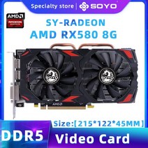 그래픽카드 SOYO-AMD Radeon RX5700XT RX580 5500XT 6600XT 6600M GDDR6 비디오 메모리 그래픽 카드 데스크탑 컴퓨터용 PCIE3.0x16 게, [11] RX580 8G, 11 RX580 8G