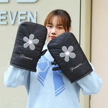 전동 킥보드 방한 방수 장갑 토시 스쿠터 전기 자전거 방한 겨울 핸드커버 겨울용품 항공배송, 프리사이즈 + 자수수염 블랙-엄지라인