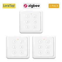 스마트허브 지그비 스마트홈 loratap zigbee 3 0 tuya 라이프 eu 표준 6 버튼 갱 장면 마그네틱 원격 제어 스위치 앱 게이트웨이 필요, 3팩