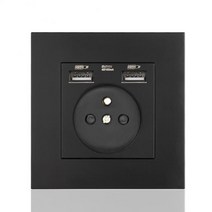 패널 전원 소켓 플러그 유럽 표준 110V-250V 듀얼 USB 충전동 포트 모바일, 01 110-250V_01 FR, 03 03 PC