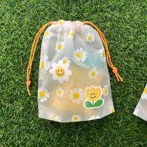 반투명 데이지 복조리 끈 파우치 답례품 선물 포장용 1p, S x 1개