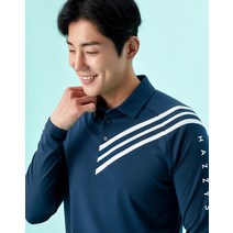 헤지스 남성용 골프 사선배색 긴팔 카라 티셔츠 HUTS1A211