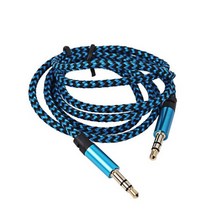 1M 3.5mm Aux 케이블 나일론 꼰 스테레오 잭 오디오 케이블 남성-남성 플러그 자동차 보조 코드 아이폰 샤, 04 Blue_01 1PCS