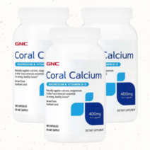 GNC 코랄칼슘 산호칼슘 400MG 캡슐 180정, 3통