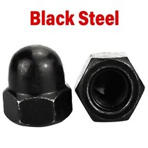 스틸리벳 접시머리 둥근머리 리벳 스테인레스 스틸 나일론 황동 너트 육각 헤드 캡 메트릭 돔 블랙 화이트 니켈 도금, M16 (2Pcs)+Black Steel