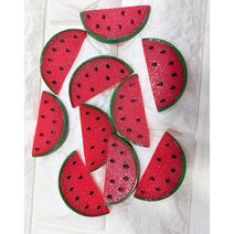 5cm 미니 납짝 과일-노랑 사과 10개 세트마그네틱 만들기재료, 수박